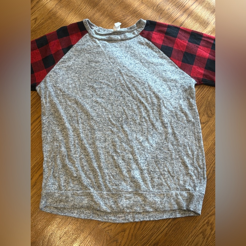 Fleece like buffalo plaid shirt